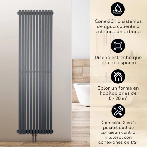 Besoa Delgado 160 x 45 Radiador de agua de 822 W 1/2