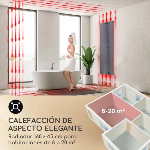 Besoa Delgado 160 x 45 Radiador de agua de 822 W 1/2