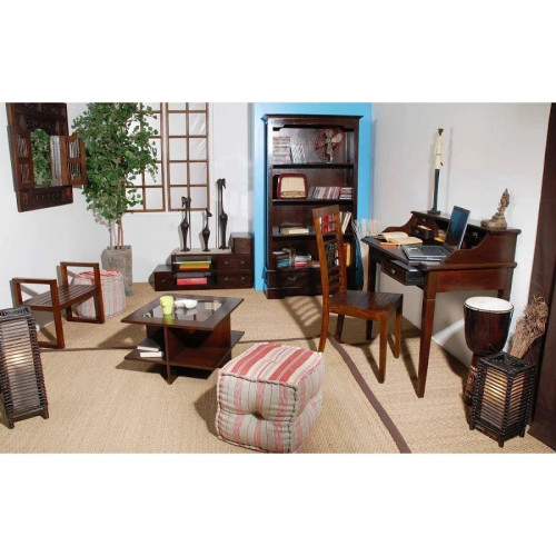 Biblioteca con 3 estanterías y 2 cajones madera de mindi