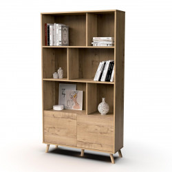 Biblioteca de melamina Oslo color roble gold de 179x100x30cm