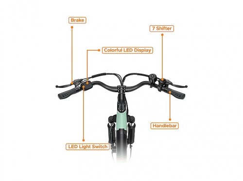 Bicicleta de ciudad - HILLMILES Milecity, Bicicleta eléctrica, 250 w, Blue