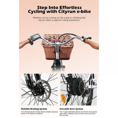Bicicleta Eléctrica Cysum Cityrun 250W 36V 10Ah 26