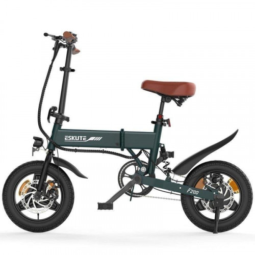Bicicleta eléctrica Eskute F200 motor 250 W batería 36 V plegable verde
