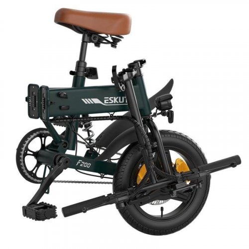 Bicicleta eléctrica Eskute F200 motor 250 W batería 36 V plegable verde