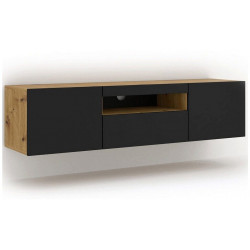 Bim Furniture Aura Mueble TV Bajo 150x42x37cm, Roble Artesanal/Negro Mate (Aura 150)