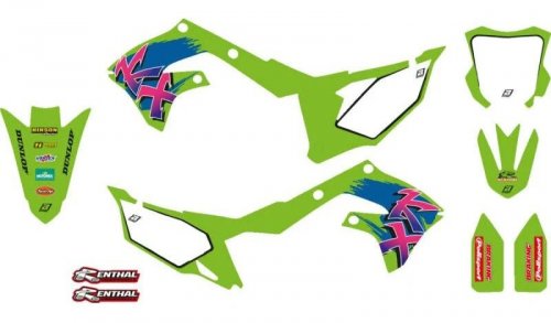 Blackbird Racing Kit de Gráficos Retro Kawasaki Kxf 2425aa
