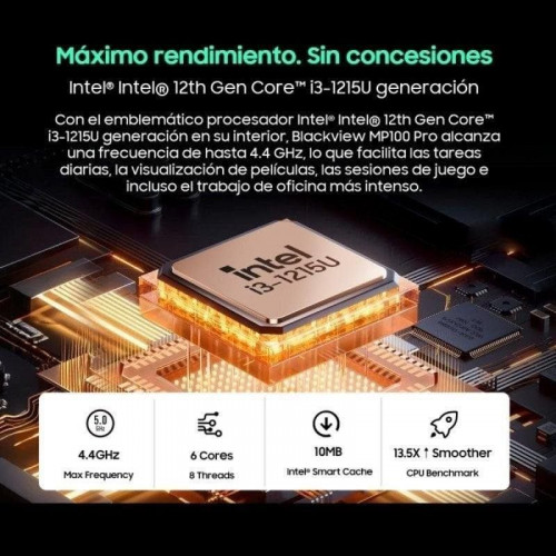 Blackview MP100 Pro Mini PC Intel Core i3-1215U 16GB 512GB SSD Wi-Fi 6 Windows 11 Pro