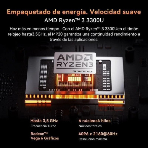 Blackview MP20 Mini PC AMD Ryzen 3 3300U 16GB 512GB SSD Windows 11 Pro, Negro