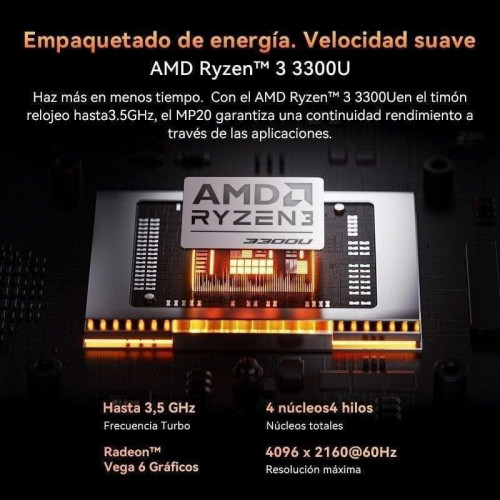 Blackview MP20 Mini PC AMD Ryzen 3 3300U 8GB+256GB SSD Windows 11 Pro, Negro