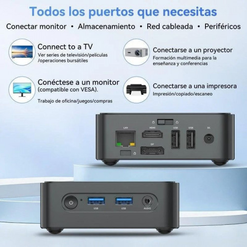 Blackview MP50 Mini PC AMD Ryzen 5 3500U 16GB DDR4 SSD 512GB Windows 11 Pro Negro
