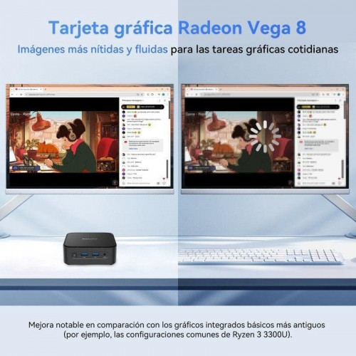 Blackview MP50 Mini PC AMD Ryzen 5 3500U 16GB DDR4 SSD 512GB Windows 11 Pro Plata