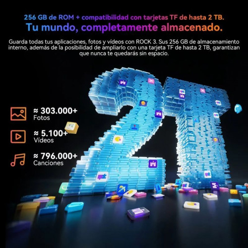 Blackview Rock 3 4G 8GB 256GB Naranja 6.78