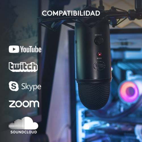 Blue Microphones Yeti Micrófono USB Negro para Grabación y Transmisión en PC