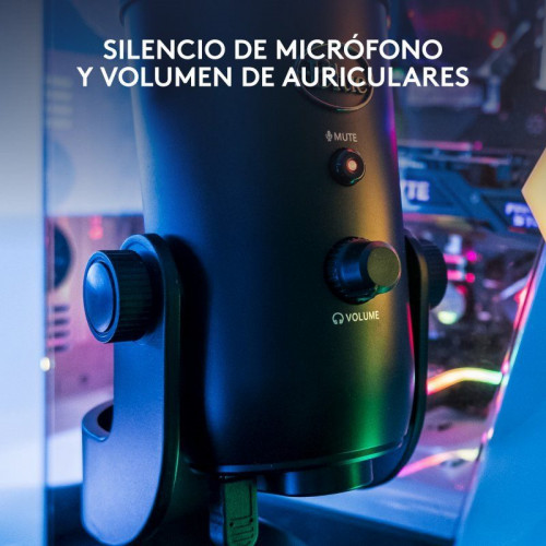 Blue Microphones Yeti Micrófono USB Negro para Grabación y Transmisión en PC