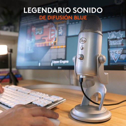 Blue Microphones Yeti Micrófono USB Plata para Grabación y Transmisión en PC