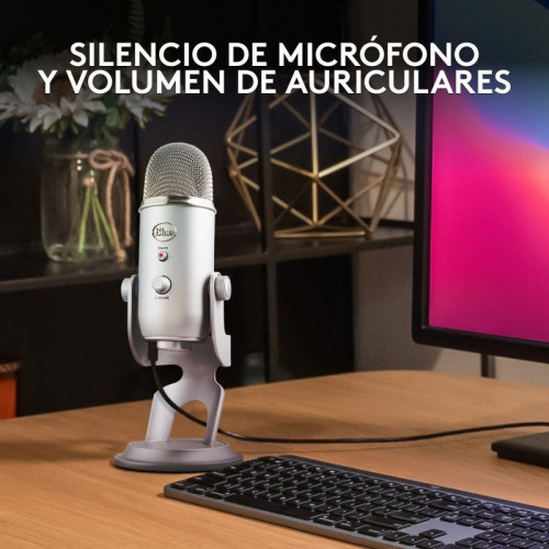 Blue Microphones Yeti Micrófono USB Plata para Grabación y Transmisión en PC