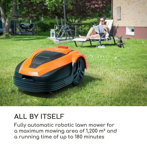 Blumfeldt Garden Hero Robot Cortacésped de 5,2 Ah Funcionamiento con batería Hasta 1200 m² Naranja