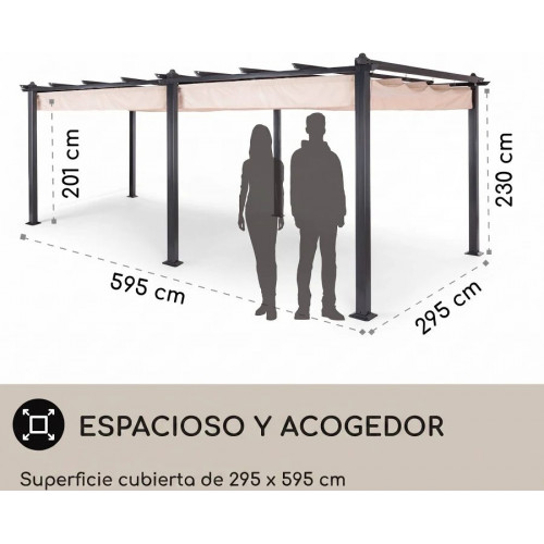 Blumfeldt Pantheon Pérgola Colgadizo Aluminio Toldo Poliéster