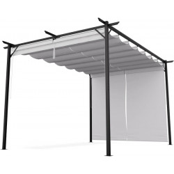 Blumfeldt Pantheon Robust Pérgola Persianas laterales de acero con recubrimiento de polvo resistente a la intemperie