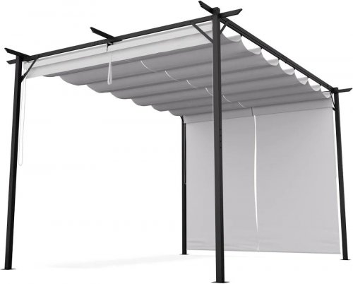 Blumfeldt Pantheon Robust Pérgola Persianas laterales de acero con recubrimiento de polvo resistente a la intemperie