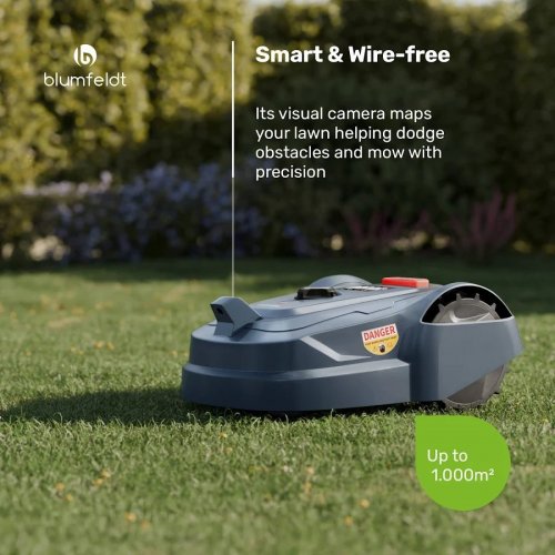 Blumfeldt Robot cortacésped GrassConnect Mantenimiento del Césped hasta 1.000 m²