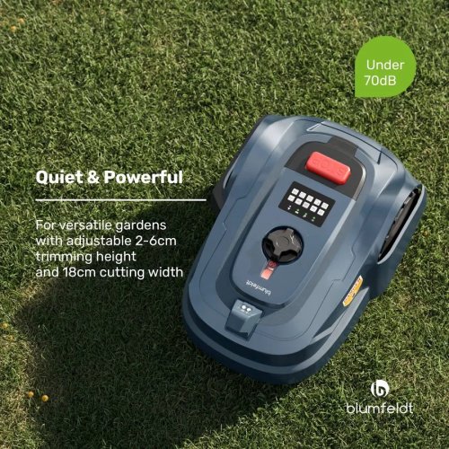 Blumfeldt Robot cortacésped GrassConnect Mantenimiento del Césped hasta 1.000 m²