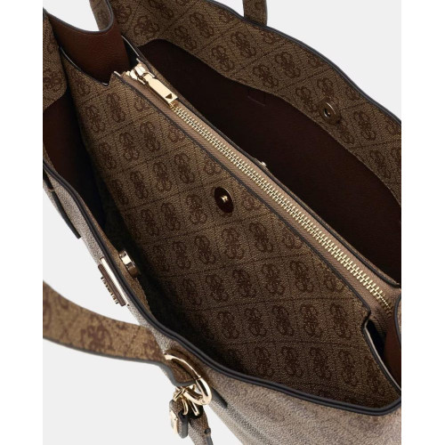 Bolso de hombro con cierre cremallera Beige