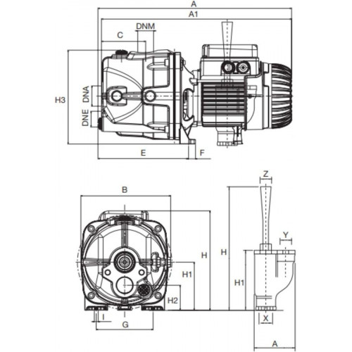 Bomba centrífuga autoaspirante dab dp 102 m monofásica de 0,75 kw con capacidad de aspiración profunda de hasta 27 m