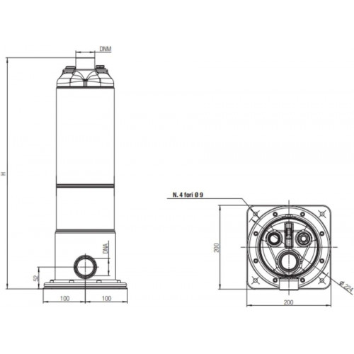 Bomba eléctrica sumergible multietapa trifásica de 400 v 1,1 hp y 49 m – dab pulsar dry 30/80 t-na