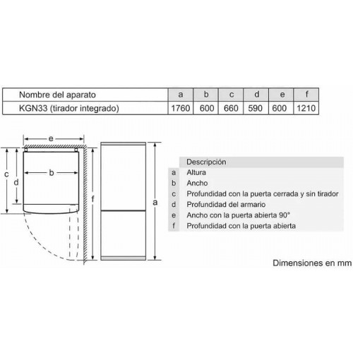 Bosch Frigorífico Combi KGN33NWEB