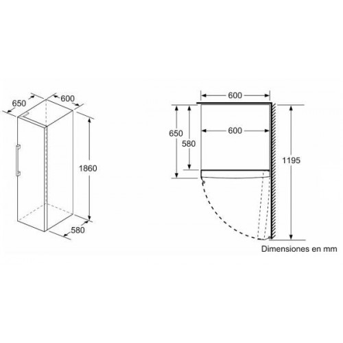 Bosch GSN36VIEP - Congelador vertical Inox Antihuellas 186 x 60 x 65 cm
