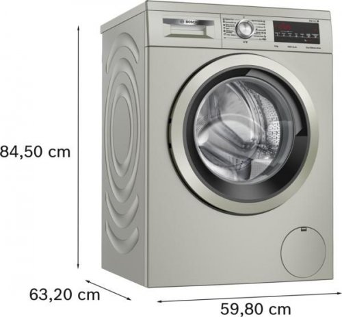Bosch WUU28T6KES - Lavadora de Carga Frontal Serie 6 9Kg 1400 rpm Acero Inox