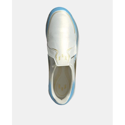Botas de fútbol de tacos de niño F50 Messi Elite Fg J Adidas Blanco / Azul