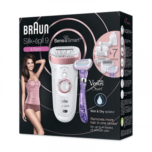 Braun Silk-épil 9 SensoSmart 9/870 Depiladora Inalámbrica Wet & Dry Oro Rosa