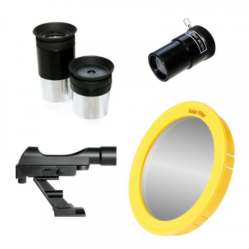 Bresser Pluto Telescopio Reflector 114/500 EQ Newton con Filtro Solar y Adaptador para Móvil