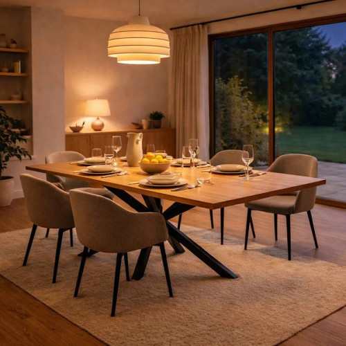 Bria Mesa extensible para 8-10 personas con efecto madera de 235 cm