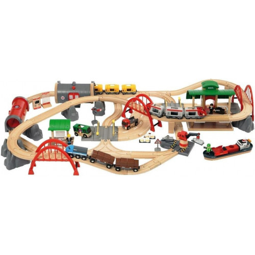 Brio Conjunto de tren Carreteras y vías férreas Deluxe (33052)