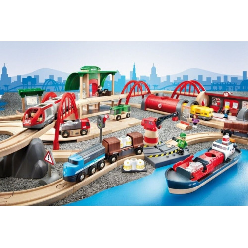 Brio Conjunto de tren Carreteras y vías férreas Deluxe (33052)