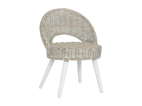 Butaca de ratán kubu blanco SHL6030