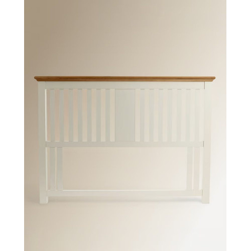 Cabecero doble de madera de roble Hampstead EuroVolter Blanco roto/Roble