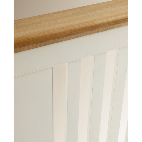 Cabecero doble de madera de roble Hampstead EuroVolter Blanco roto/Roble