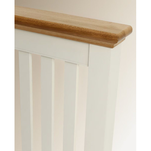 Cabecero doble de madera de roble Hampstead EuroVolter Blanco roto/Roble