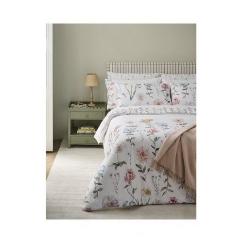 Cabecero doble de rayas con fondo beige Porto EuroVolter Azul