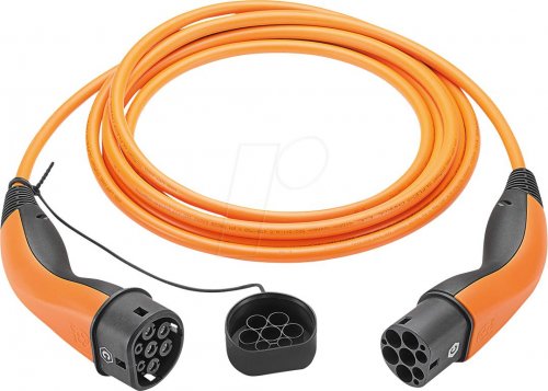 Cable de tipo 2, estándar, 11 kW, 20 a, 3 fases, 7 m, nar