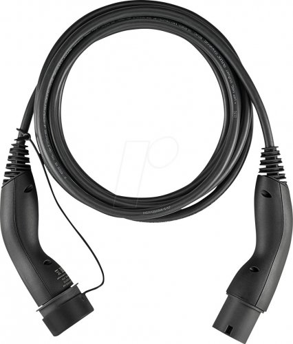 Cable de tipo 2, estándar, 7,4 kW, 32 a, 1 fase, 5 m, neg