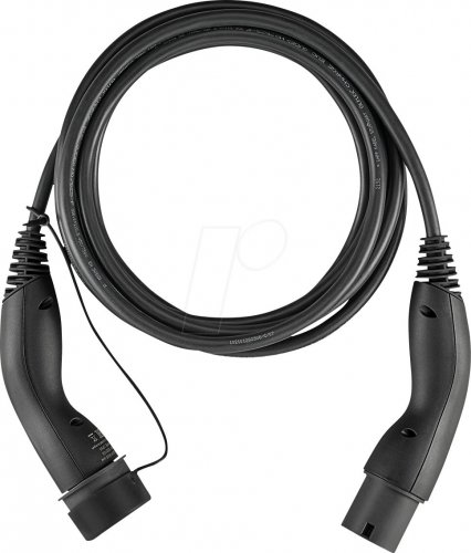Cable de tipo 2, estándar, 7,4 kW, 32 a, 1 fase, 7 m, neg