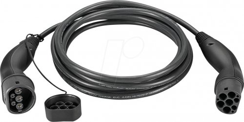 Cable de tipo 2, estándar, 7,4 kW, 32 a, 1 fase, 7 m, neg