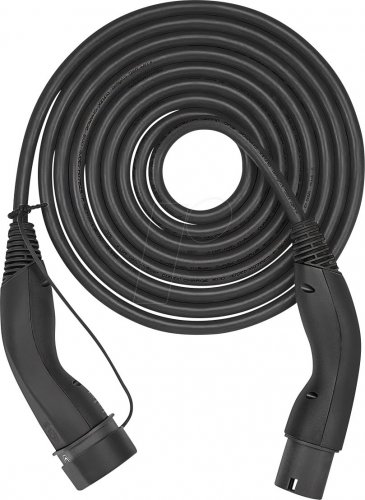 Cable tipo 2, hélice, 11 kW, 20 a, 3 fases, 5 m, negro
