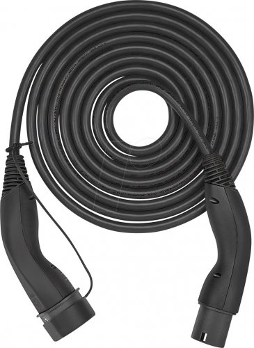 Cable tipo 2, hélice, 22 kW, 32 a, 3 fases, 5 m, negro