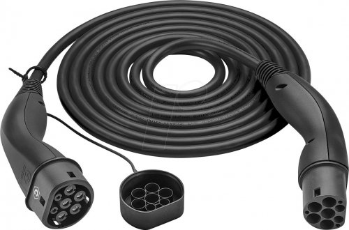 Cable tipo 2, hélice, 22 kW, 32 a, 3 fases, 5 m, negro